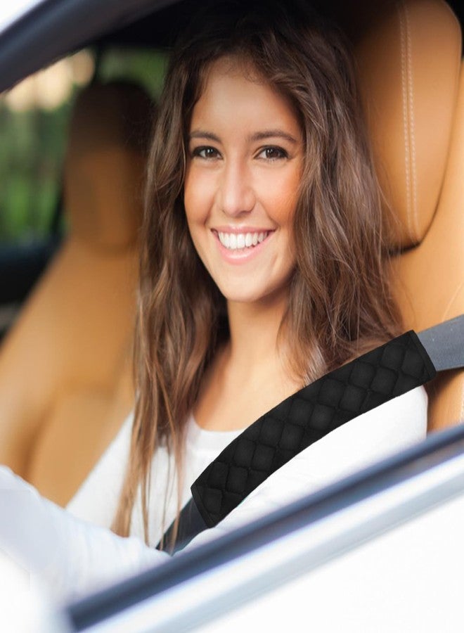 TKYZMS 2Pcs Car Seat Belt Padding10.6In (27cm) Car Seat Belt Shoulder Strap Cover Car Accessories Interior,Soft Shoulder Strap Covers Seat Belt Protector Make Neck and Shoulders More Comfortable(Black) - Image 2